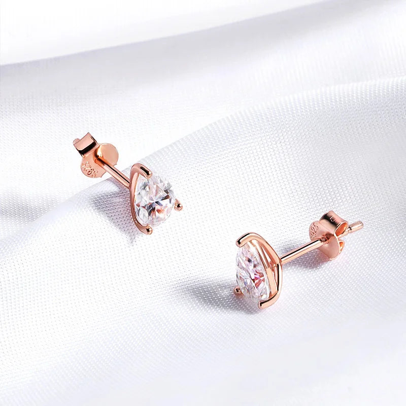 The Celestial Pear | Elegant Moissanite Stud Earrings