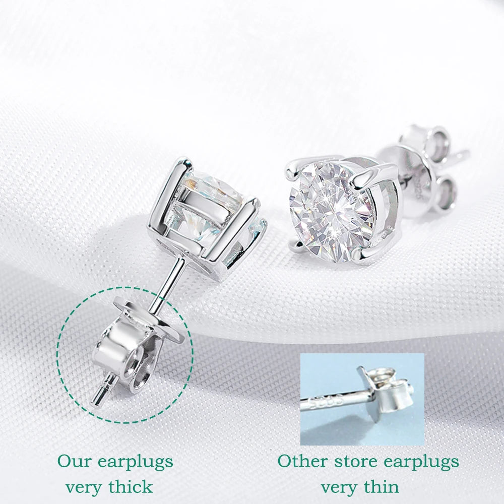 The Radiance | Moissanite Stud Earrings on 925 Sterling Silver