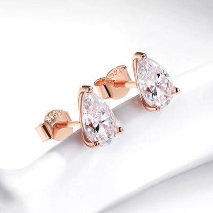 The Celestial Pear | Elegant Moissanite Stud Earrings