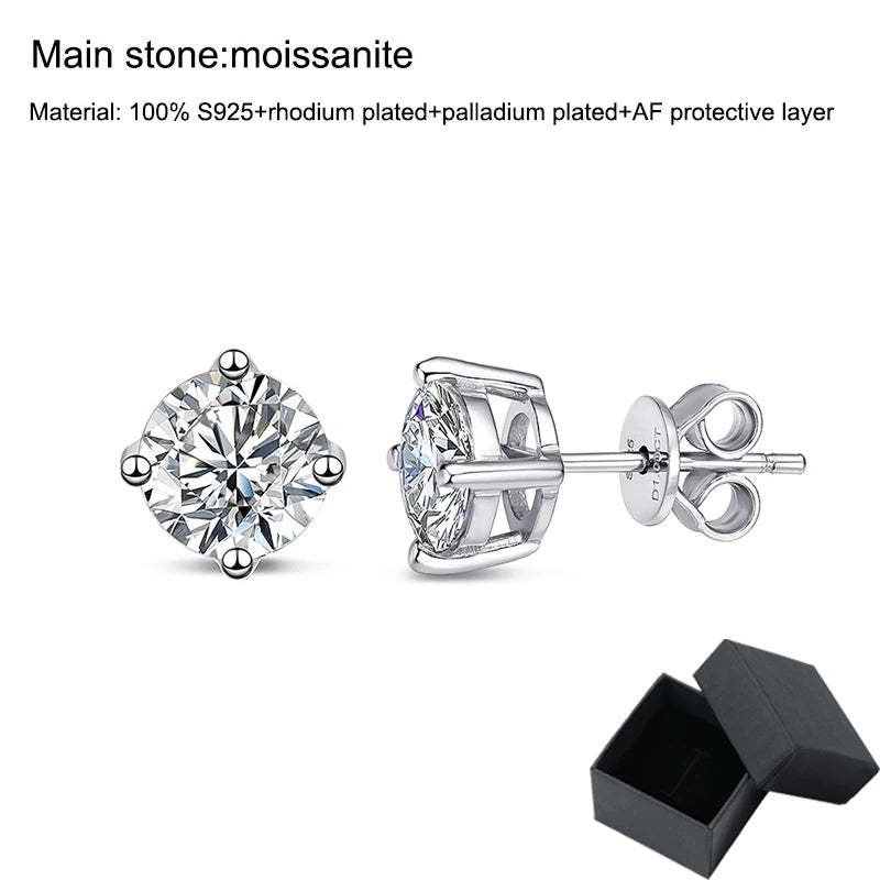 The Radiance | Moissanite Stud Earrings on 925 Sterling Silver