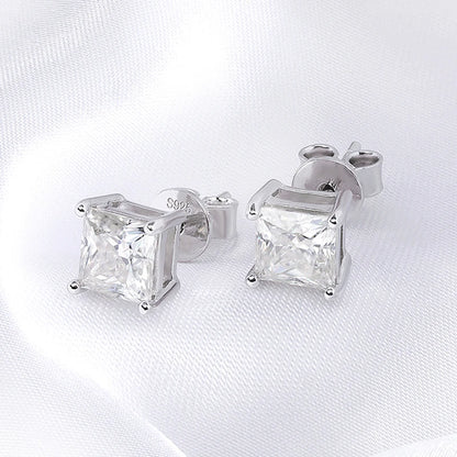 The Regal Square | Princess Cut Moissanite Stud Earrings