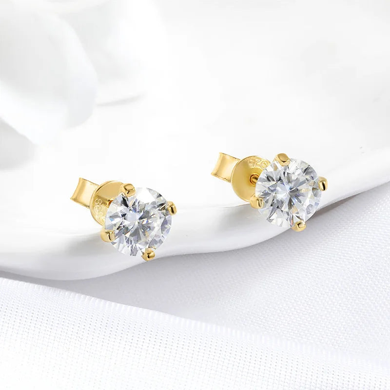 The Eclipse | Moissanite Stud Earrings in 925 Sterling Silver