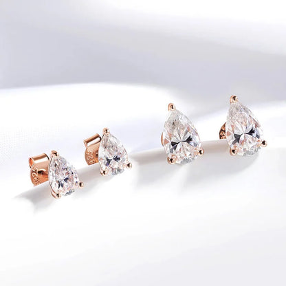 The Celestial Pear | Elegant Moissanite Stud Earrings